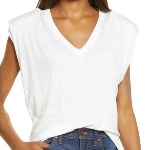 Treasure and bond padded shoulder top color white size S AND M
